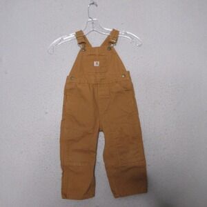 Carhartt Overalls 2T Brown Canvas Bibs Rugged Workwear Durable Unisex Toddler
